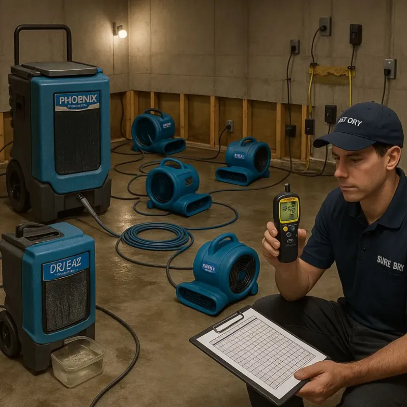 Structural Drying and Dehumidification process in Socorro Mission Number 1 Colonia, TX
